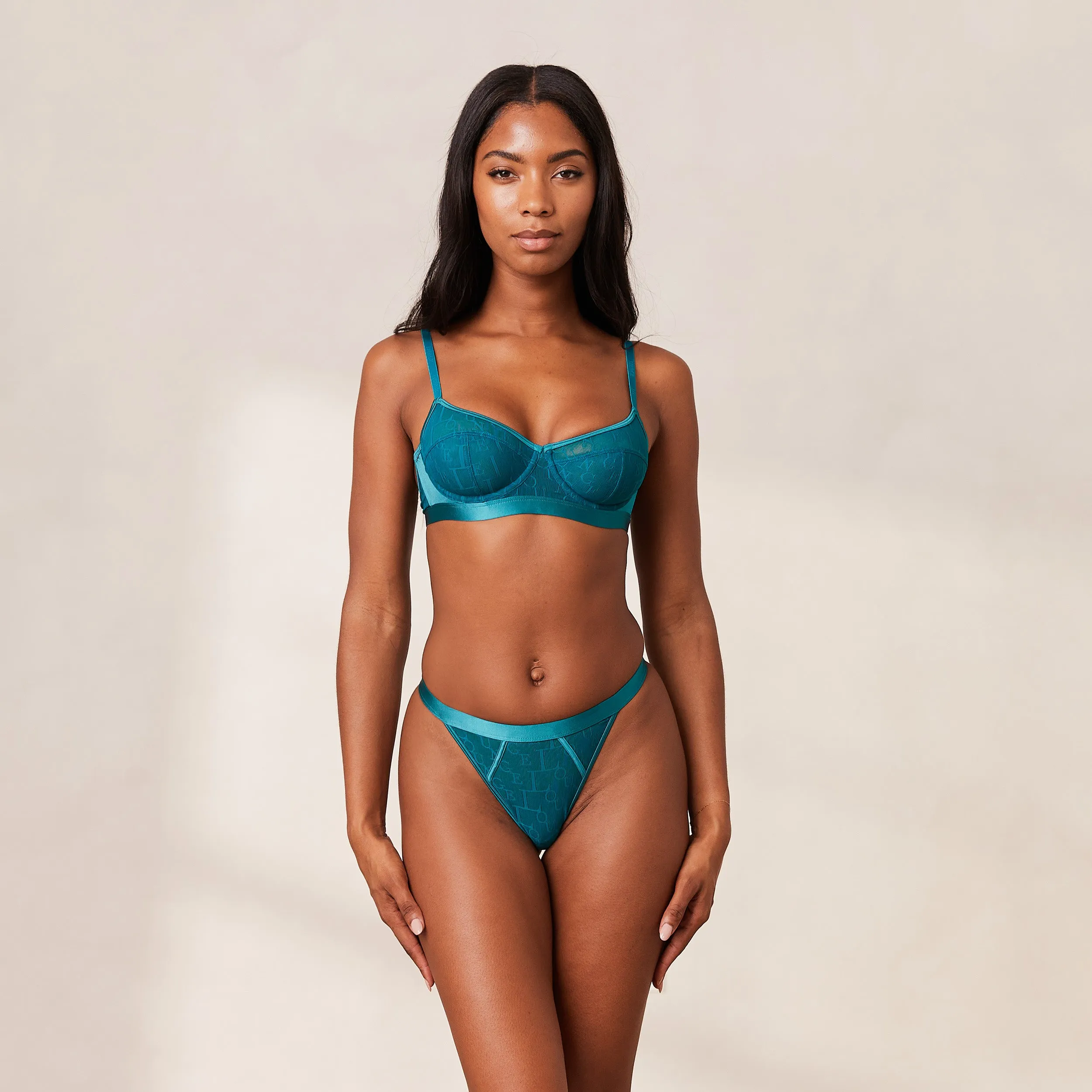 Chic Balcony Bra  - Turquoise