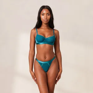 Chic Balcony Bra  - Turquoise