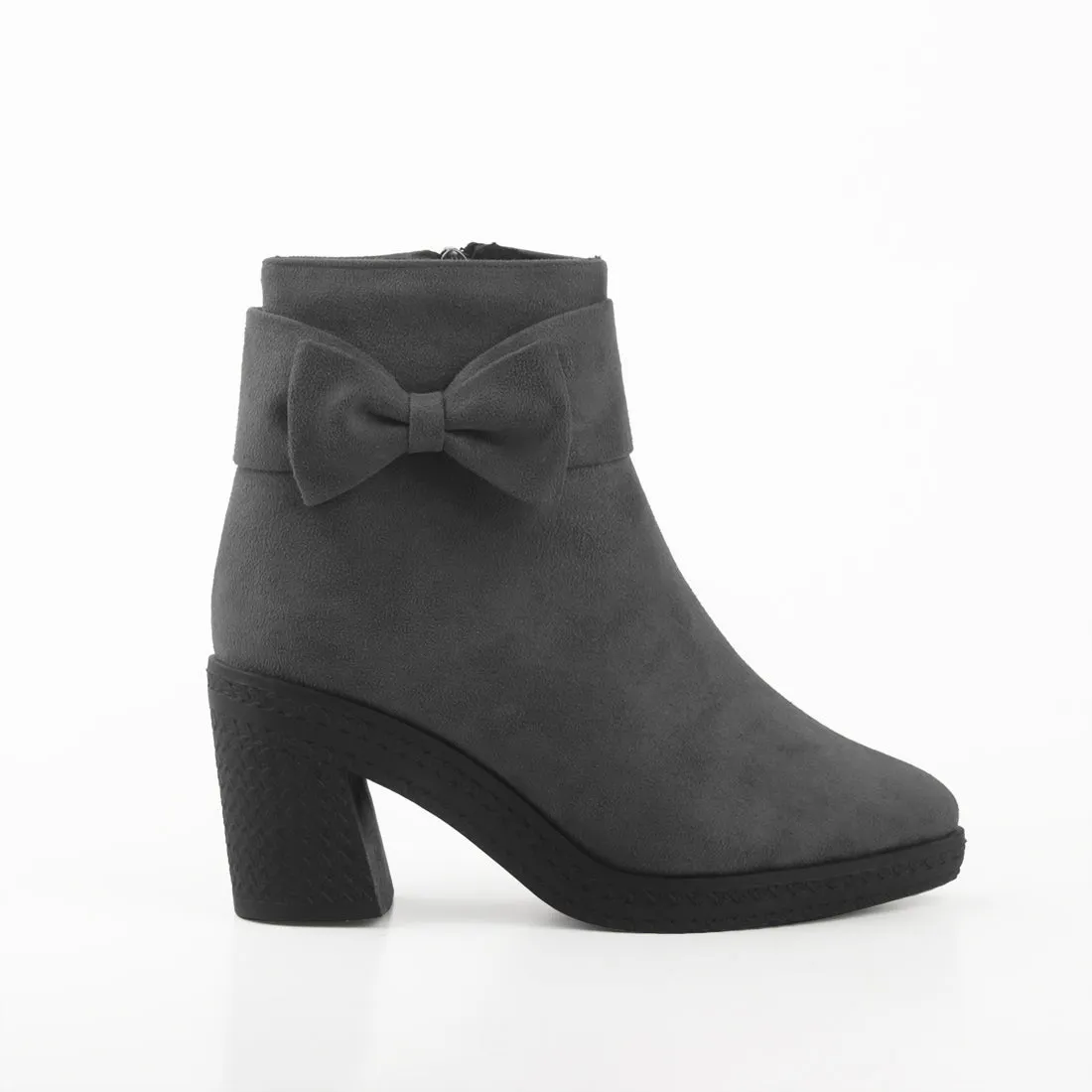 Chic Bow Booties Grey