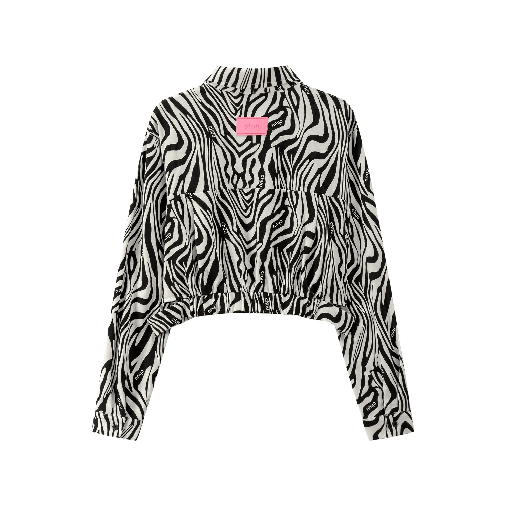 Chic Zebra Cropped Shirt