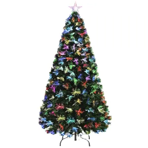 Christmas By Sas 1.8m Fibre Optic Christmas Tree 205 Tips Multicolour Lights & Star