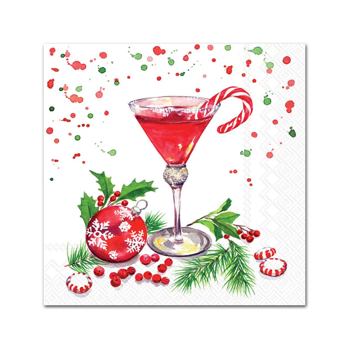 Christmas Martini Paper Cocktail Napkins