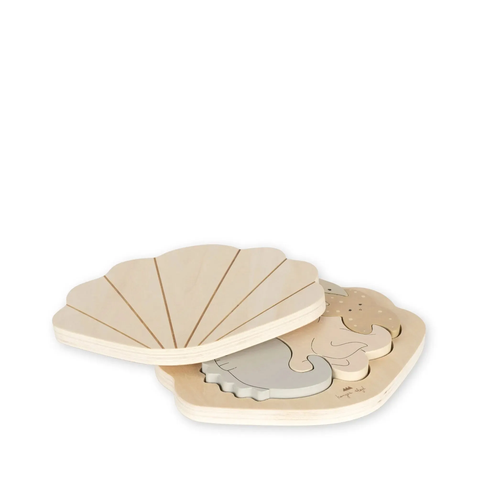 Clam Shaped Wood Puzzle