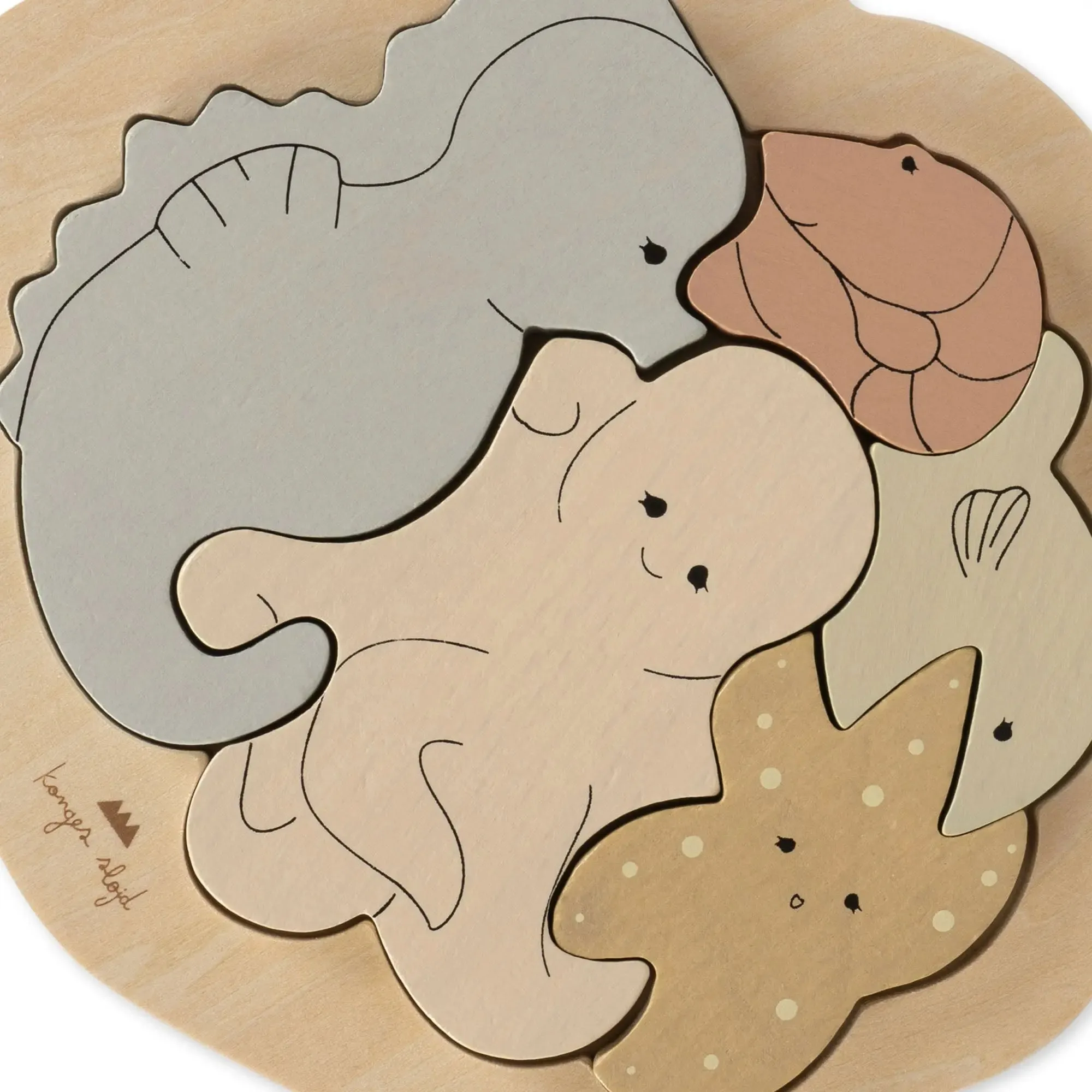 Clam Shaped Wood Puzzle