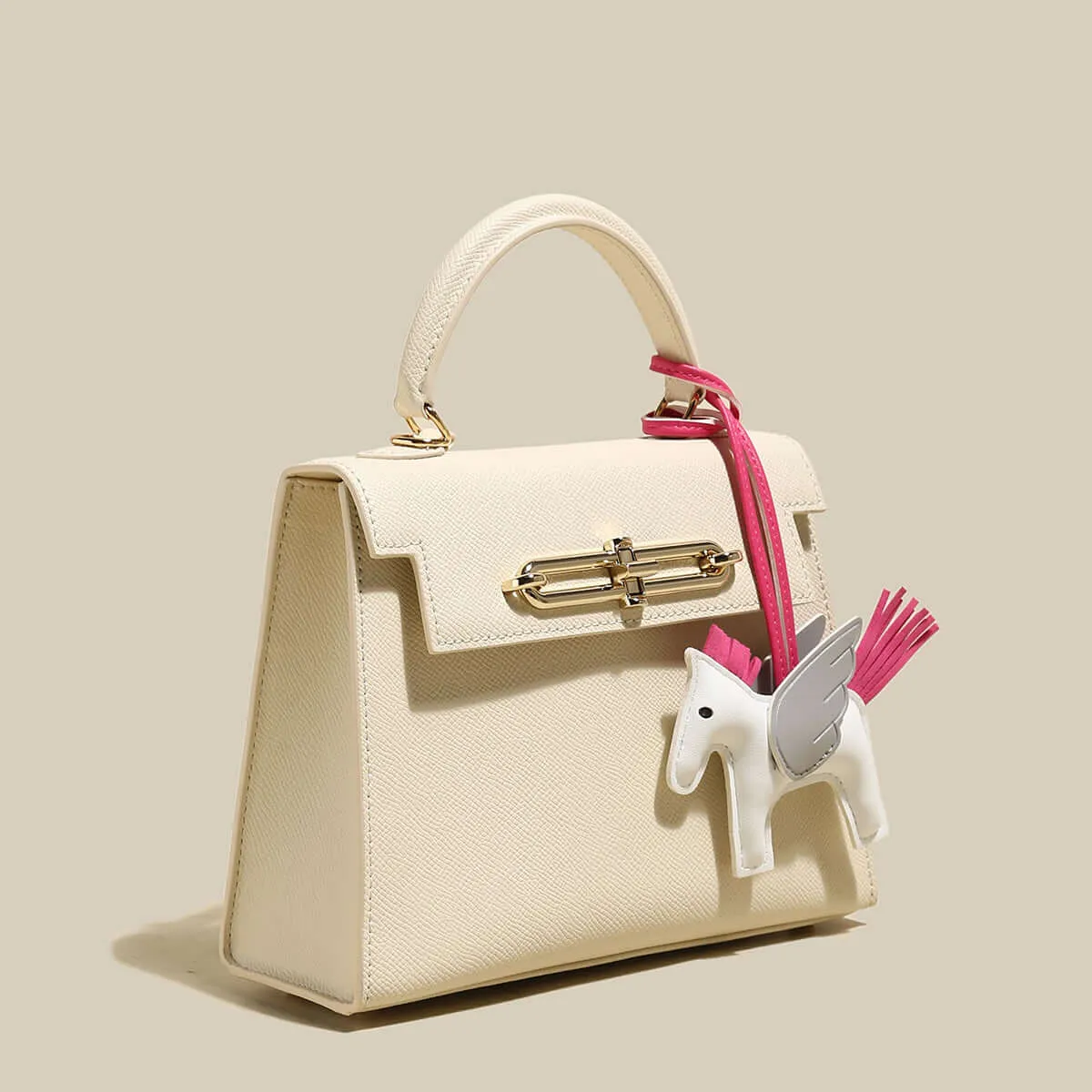 Classic Handbag with a Unicorn Bag Charm