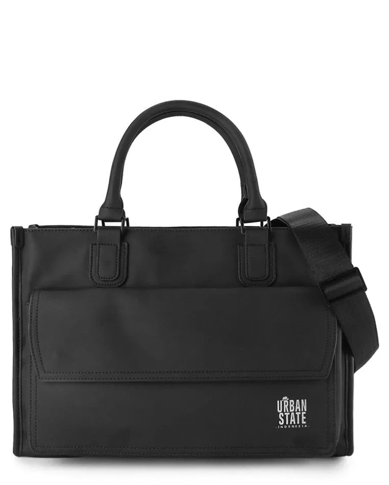 Coated Dry League Flap Laptop Bag - Black