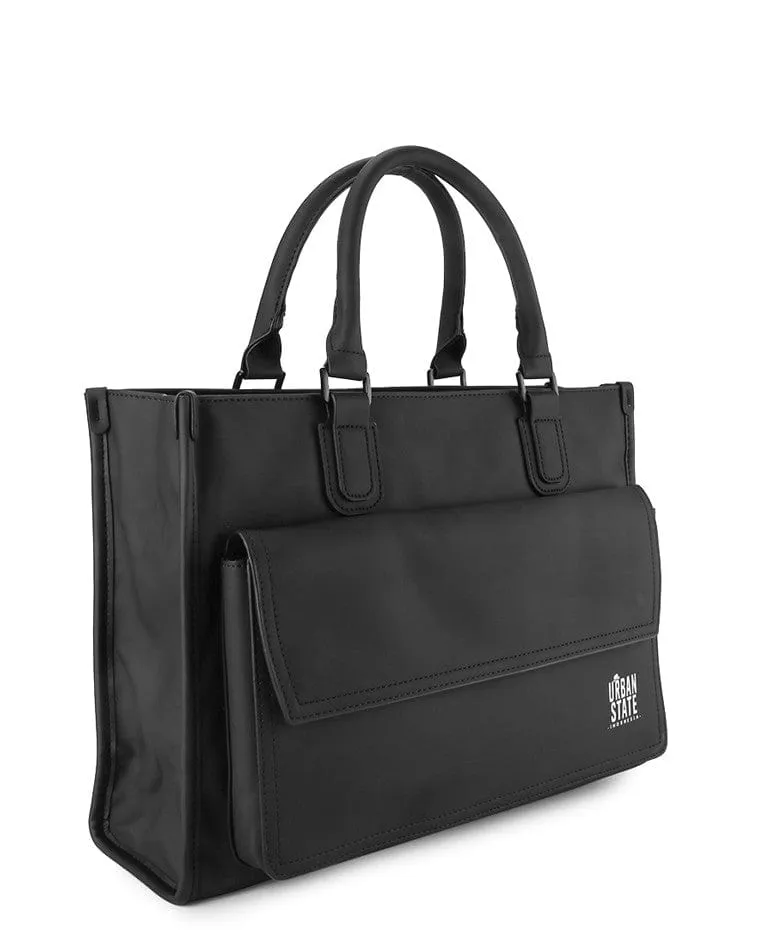 Coated Dry League Flap Laptop Bag - Black