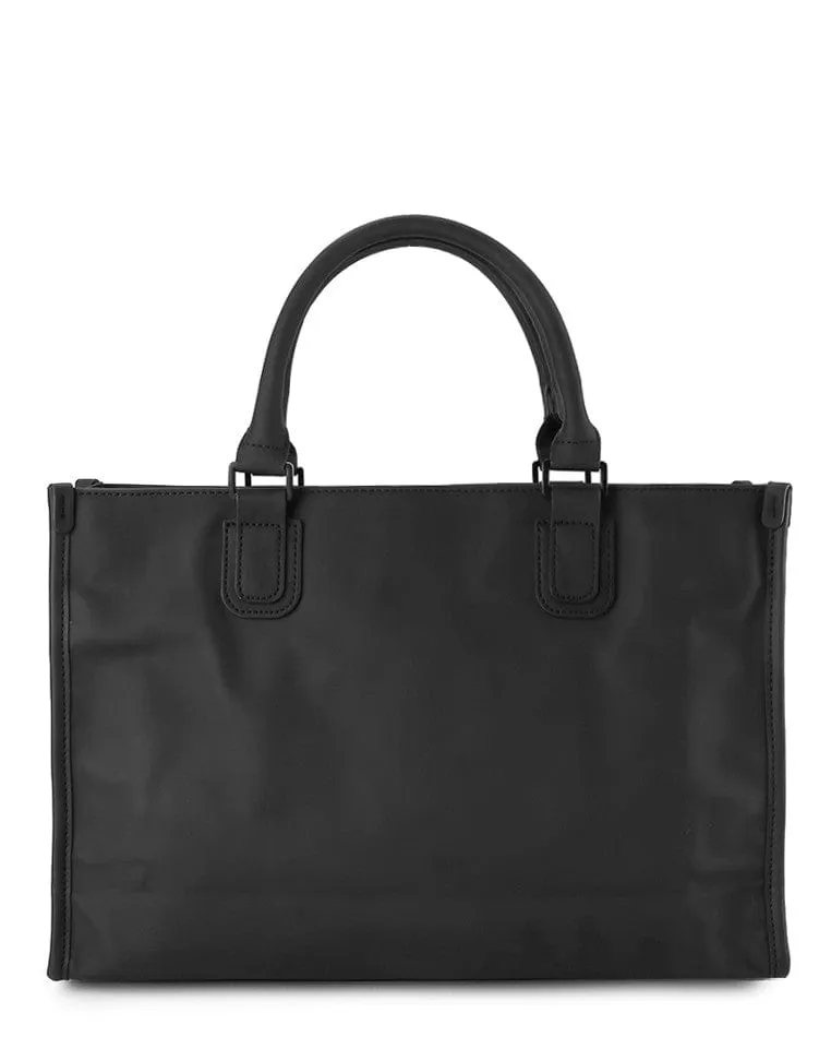 Coated Dry League Flap Laptop Bag - Black