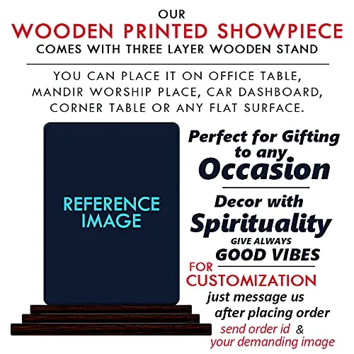 Color Empire Printed God Wooden Idols Figurine Showpiece & Notebook Combo | Adi Shakti Shiv Parvati | A5 Diary | Unrulled Notepad | Spiritual Home Décor Statue