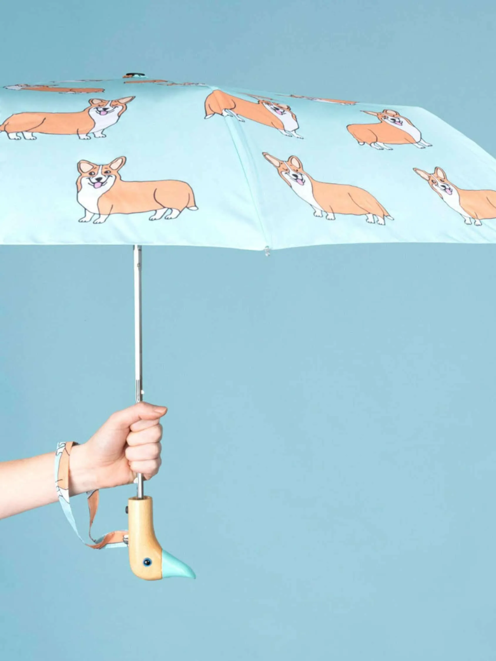 Corgi Mint Eco-friendly Compact Duck Umbrella