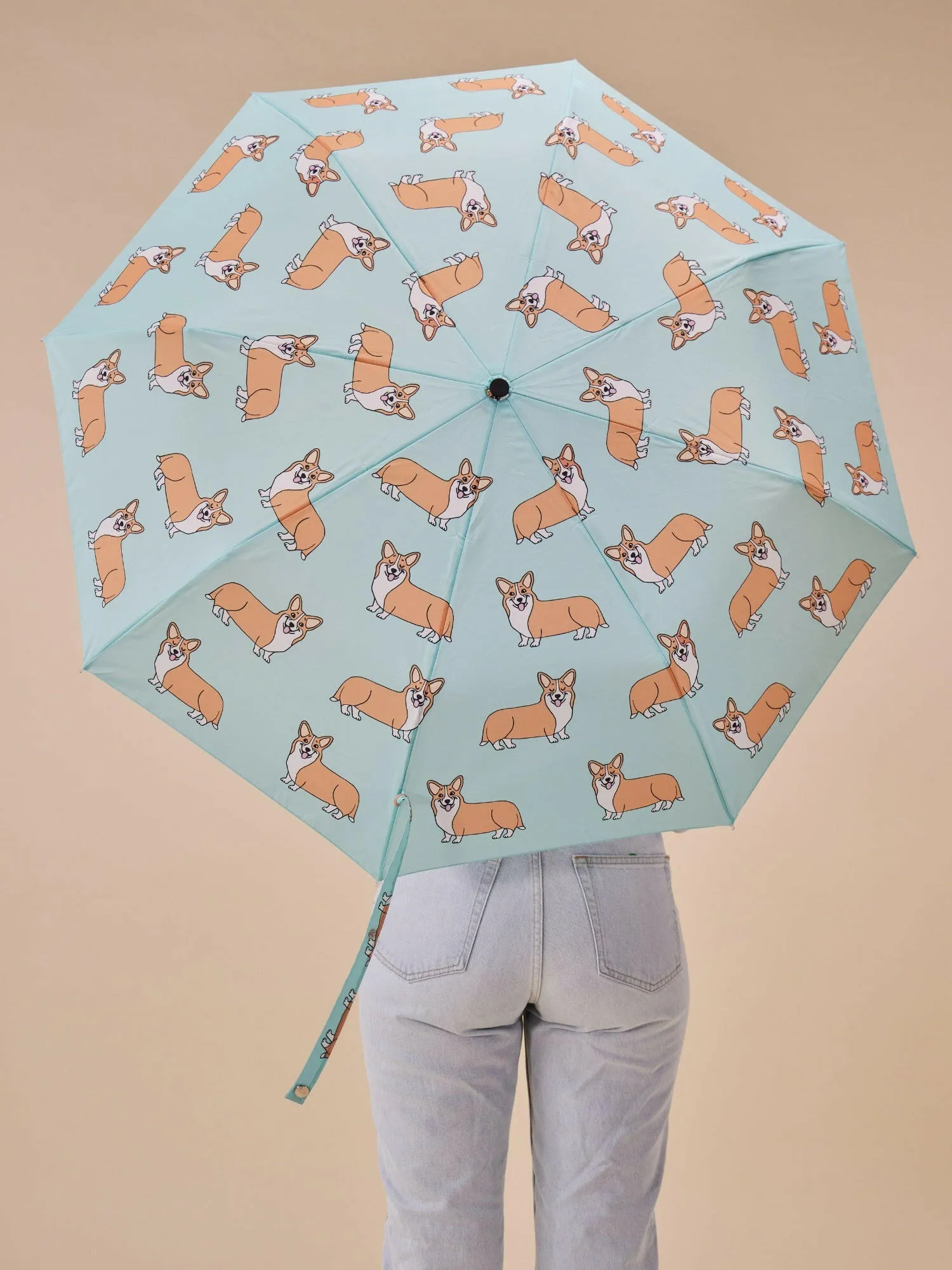 Corgi Mint Eco-friendly Compact Duck Umbrella