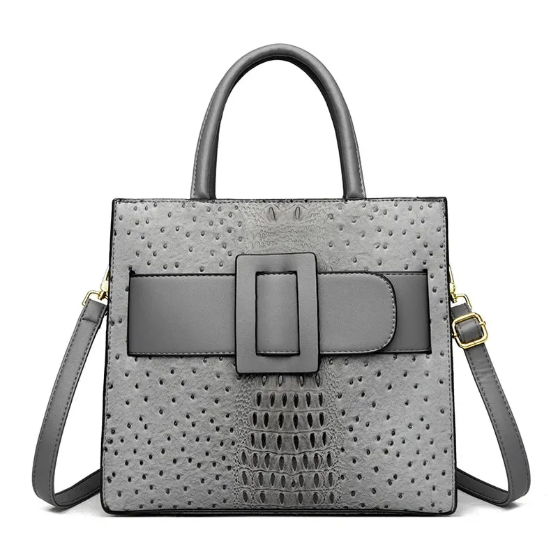 Croco Capacious Handbag