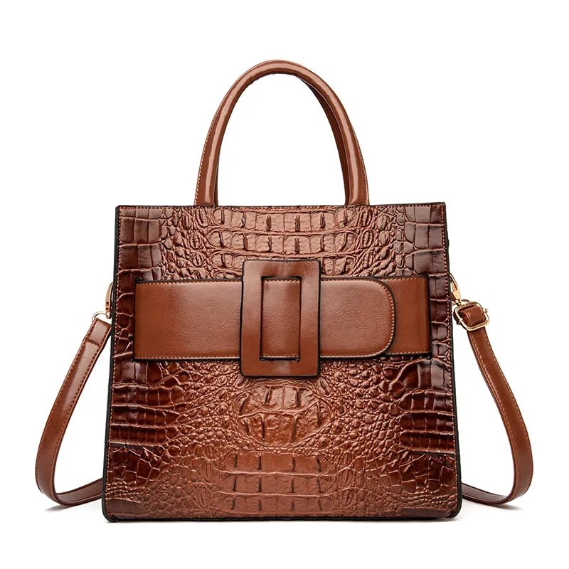 Croco Capacious Handbag