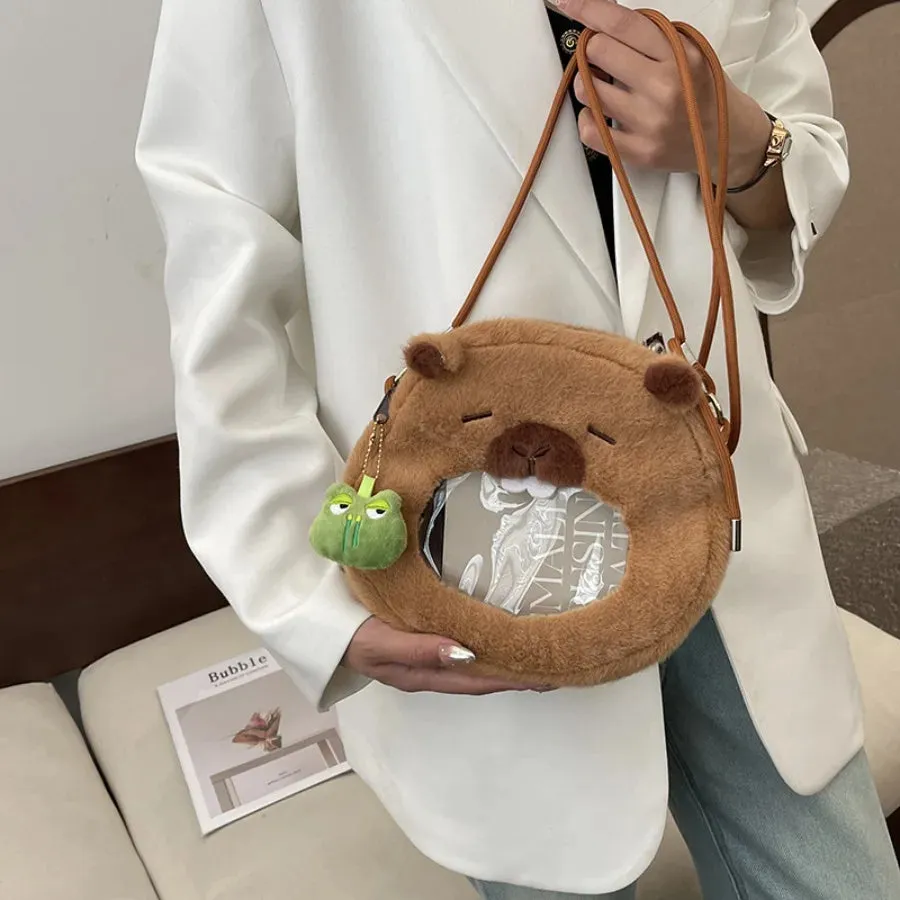 Cute Capybara Plush Kids Backpack - Adorable Mini Stuffed Knapsack