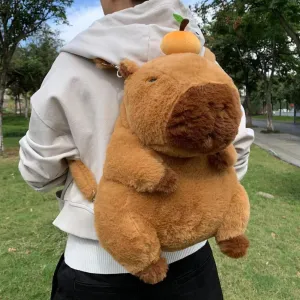 Cute Capybara Plush Kids Backpack - Adorable Mini Stuffed Knapsack