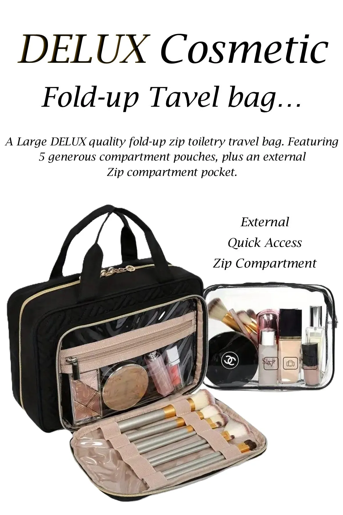 D0033 Large DELUX Cosmetic Travel Bag