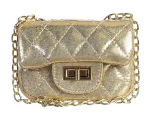 Dear Ellie Mini Metallic Handbag - Gold