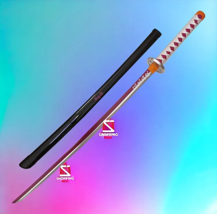 Demon Slayer Kanao Tsuyuri Cosplay Wooden Sword Nichirin Life Size Replica Wooden Katana - 104 cm