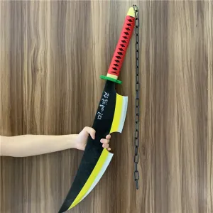 Demon Slayer Tengen Uzui Nichirin Blade Wooden Katana for Cosplay Wooden Sword  | 80 Cms |