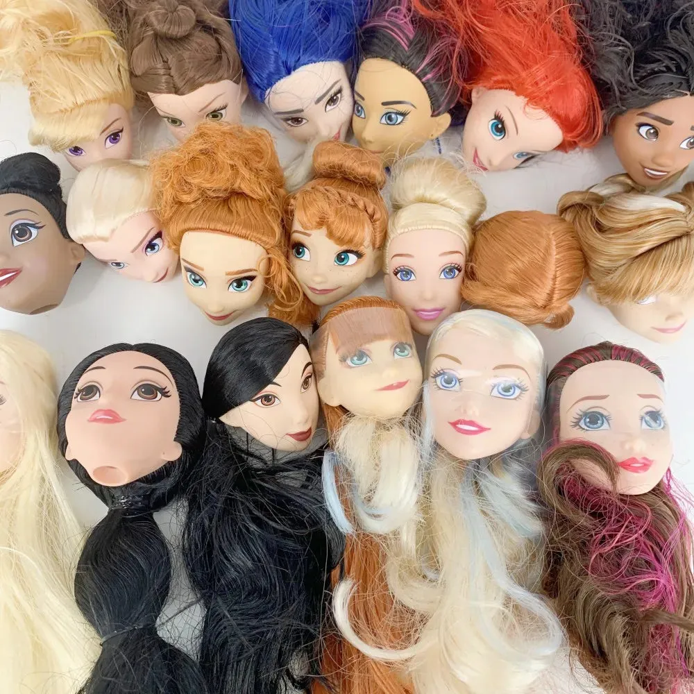 DIY Doll Head Craft Set - Assorted Princess & Mermaid Styles (10-20PCS)