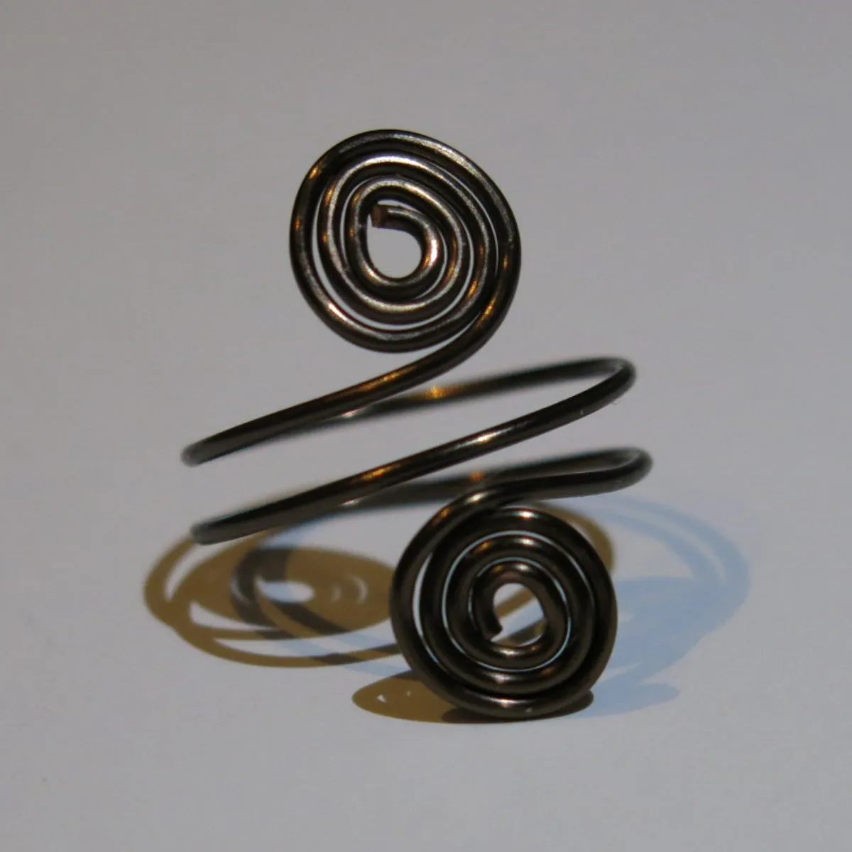 Double Spirals Adjustable Wire Ring (click for other colors & sizes)