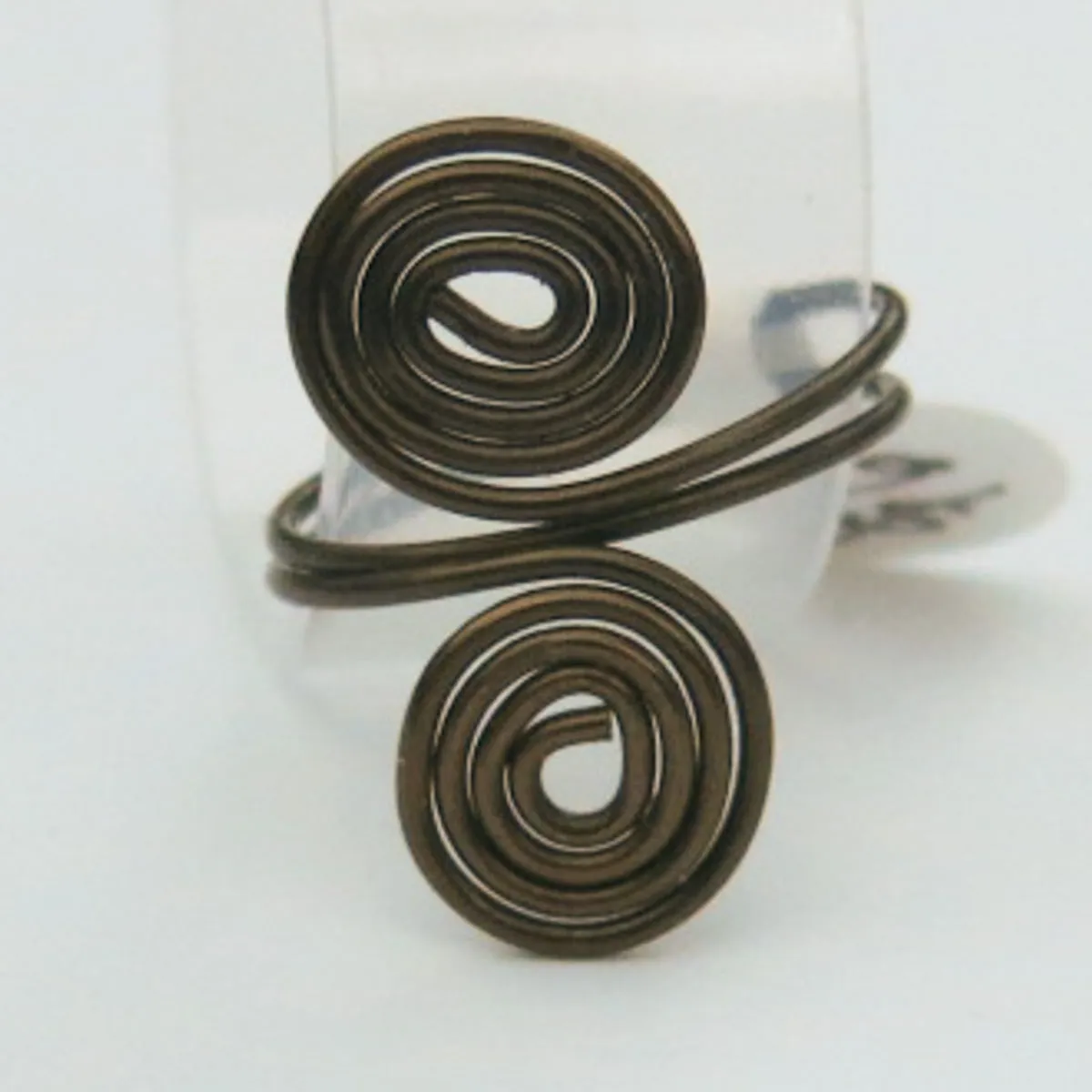 Double Spirals Adjustable Wire Ring (click for other colors & sizes)