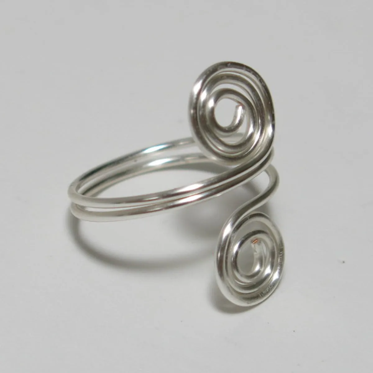 Double Spirals Adjustable Wire Ring (click for other colors & sizes)