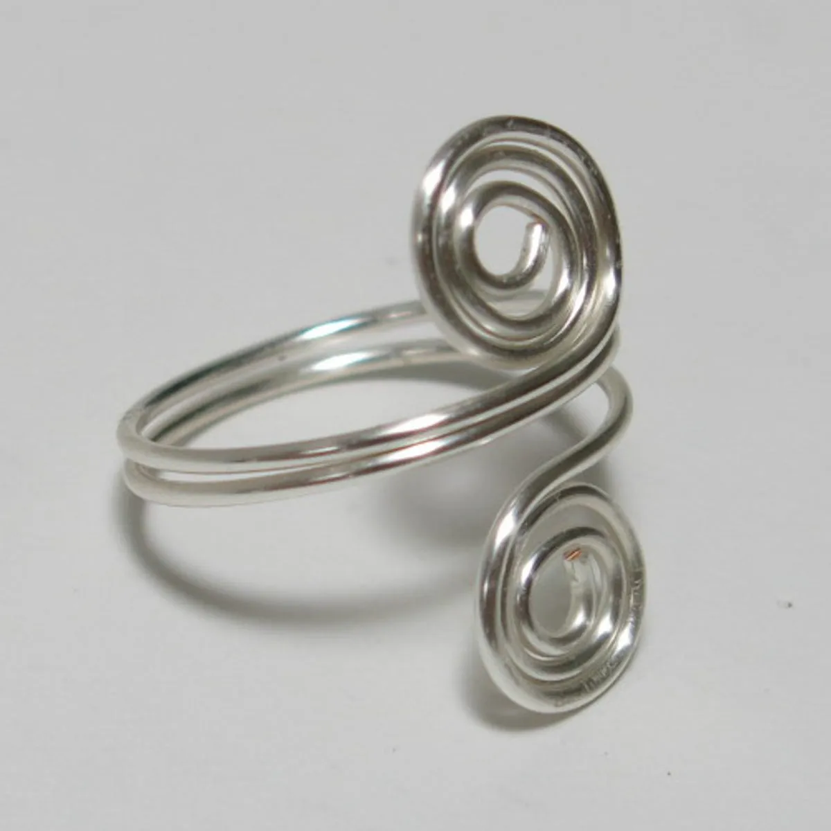 Double Spirals Adjustable Wire Ring (click for other colors & sizes)