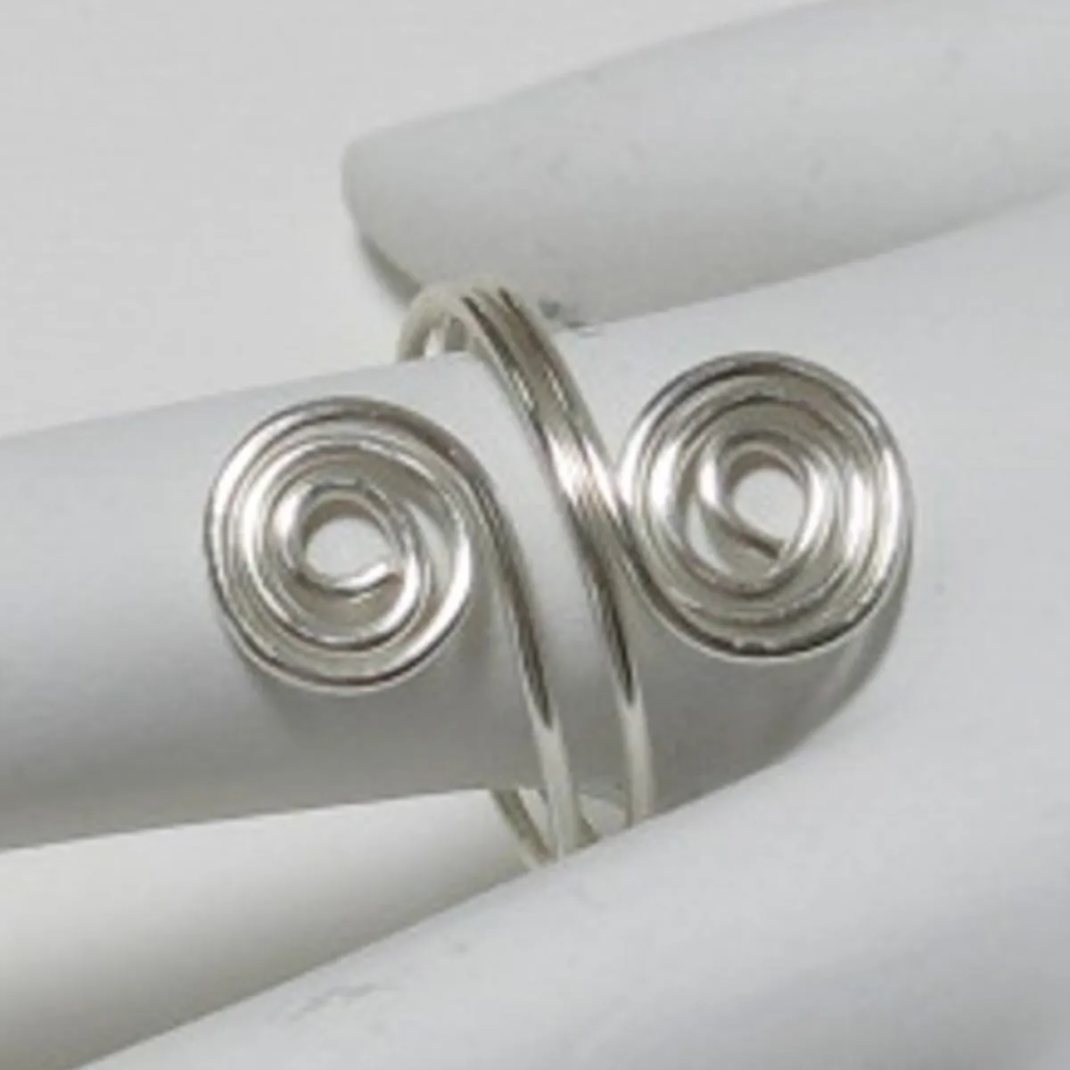 Double Spirals Adjustable Wire Ring (click for other colors & sizes)