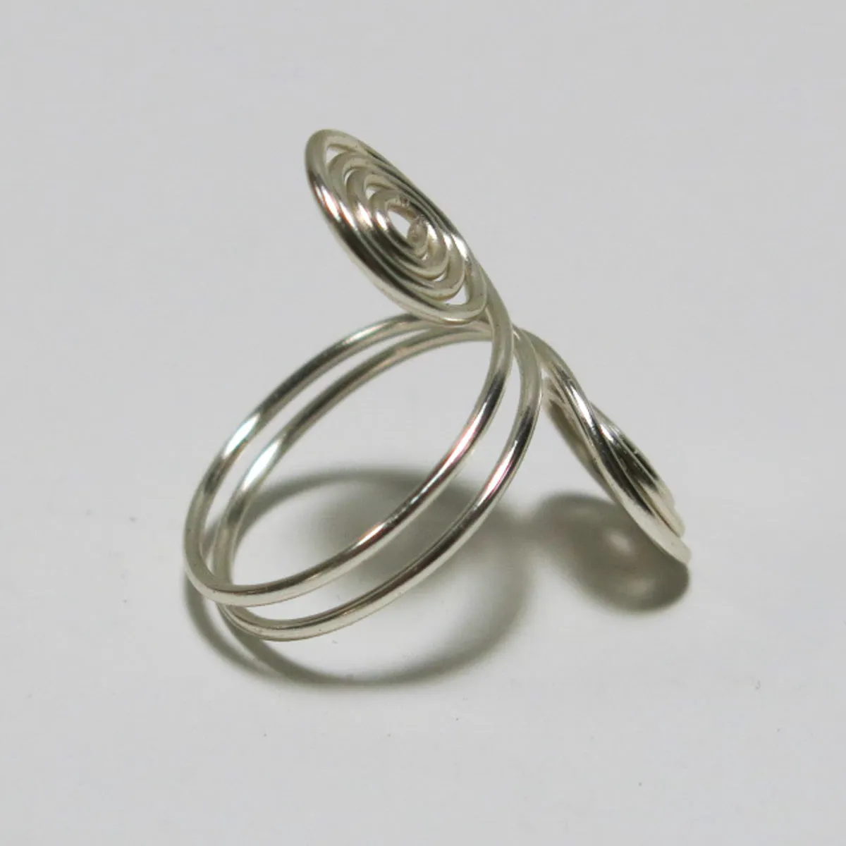 Double Spirals Adjustable Wire Ring (click for other colors & sizes)