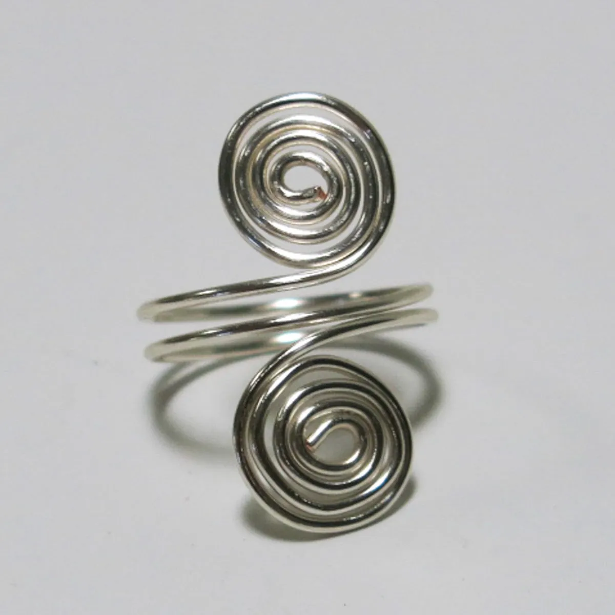 Double Spirals Adjustable Wire Ring (click for other colors & sizes)