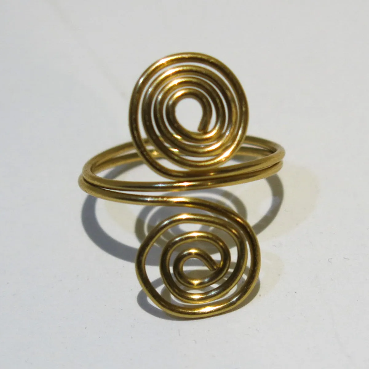 Double Spirals Adjustable Wire Ring (click for other colors & sizes)