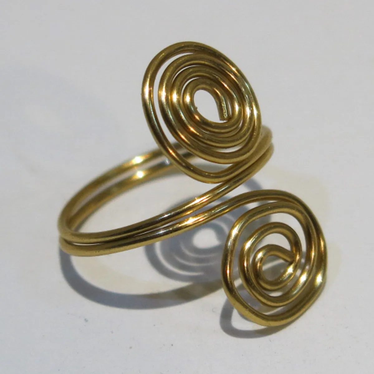 Double Spirals Adjustable Wire Ring (click for other colors & sizes)