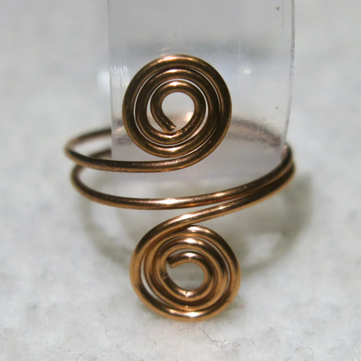 Double Spirals Adjustable Wire Ring (click for other colors & sizes)