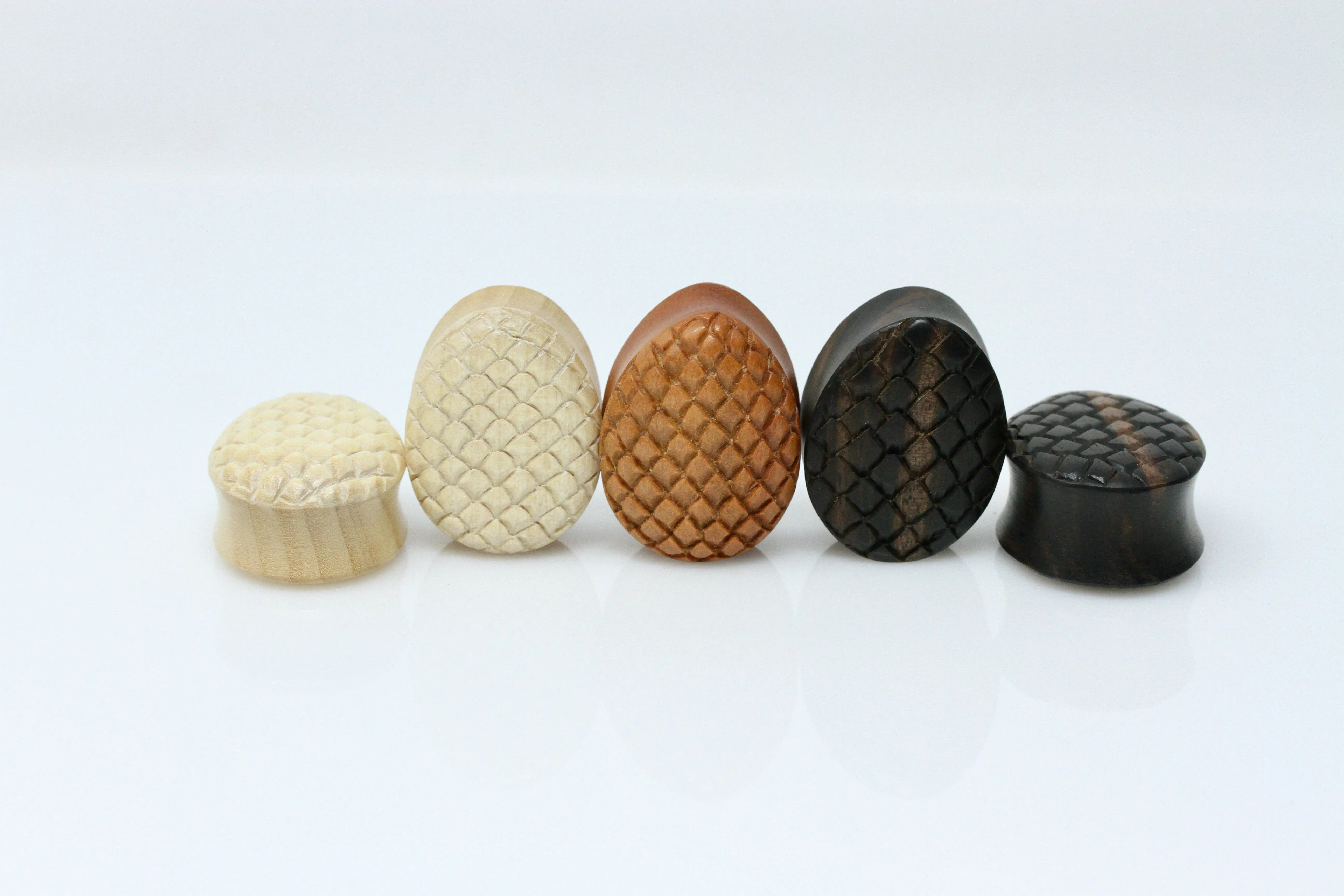 Dragon Egg Wood Plugs - Crocodile Wood - (Pair) - PA147