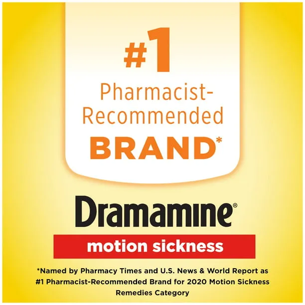 Dramamine All Day Less Drowsy, Motion Sickness Relief, 8 Count