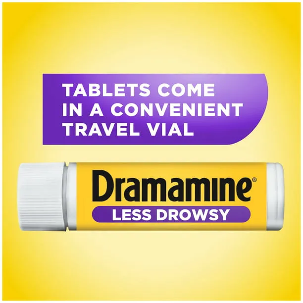 Dramamine All Day Less Drowsy, Motion Sickness Relief, 8 Count