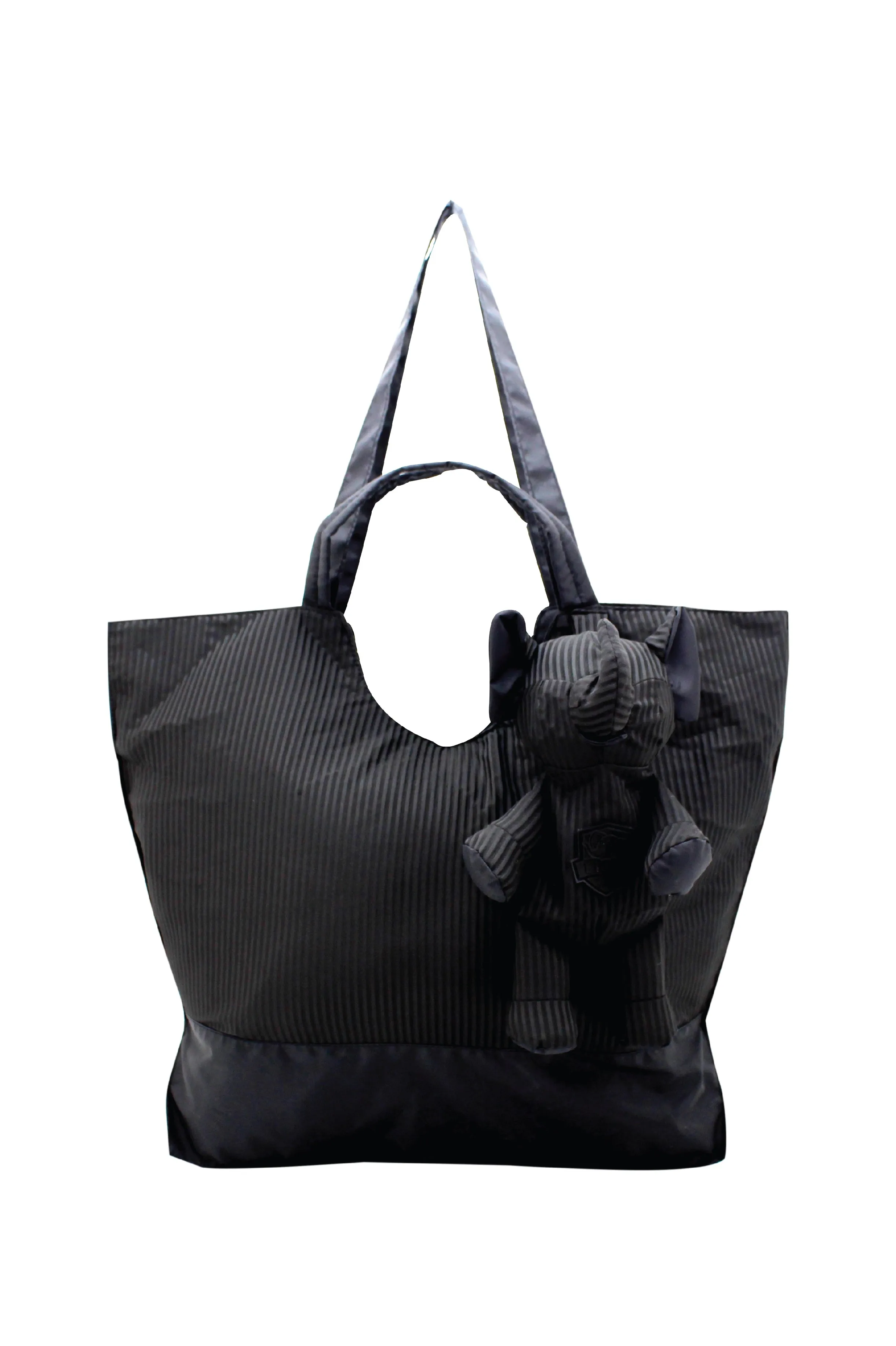 ELEPH FOLDABLE PLEAT - TOTE L :  Black