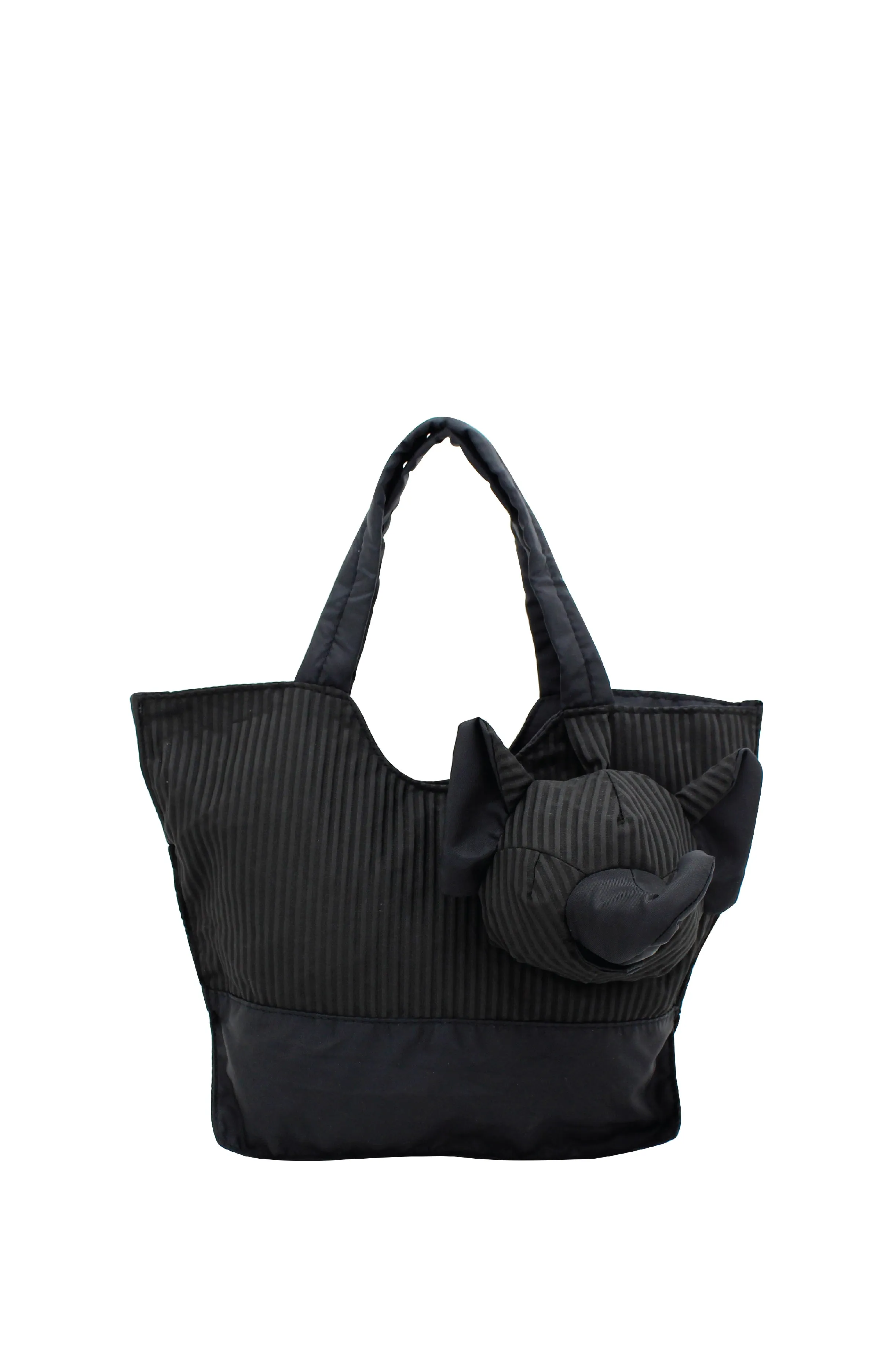 ELEPH FOLDABLE PLEAT - TOTE S :  Black / Black