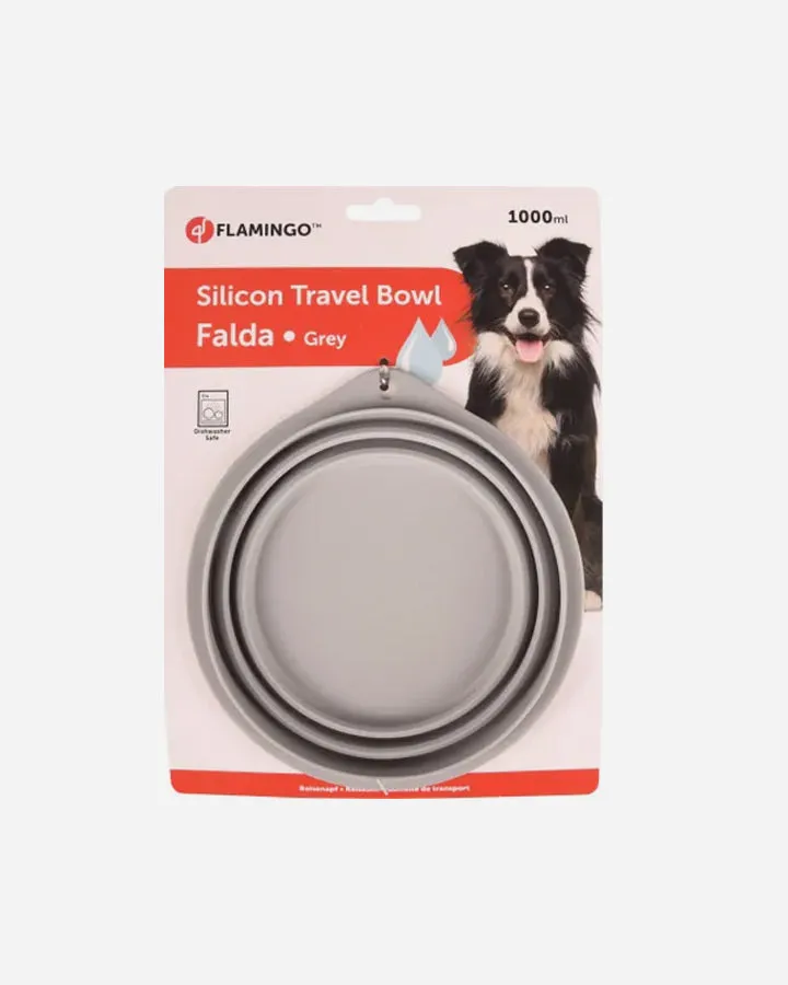 Falda Foldable Travel Bowl - Grey - 1000ml