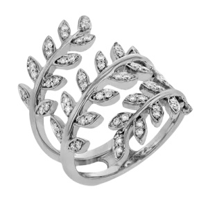 Fallen Leaves Fashion Ring In 18k Gold With Diamonds