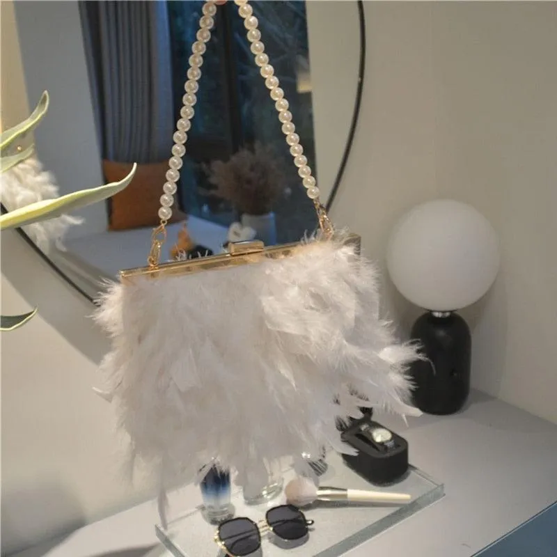 Feathers and Pearls Handbag