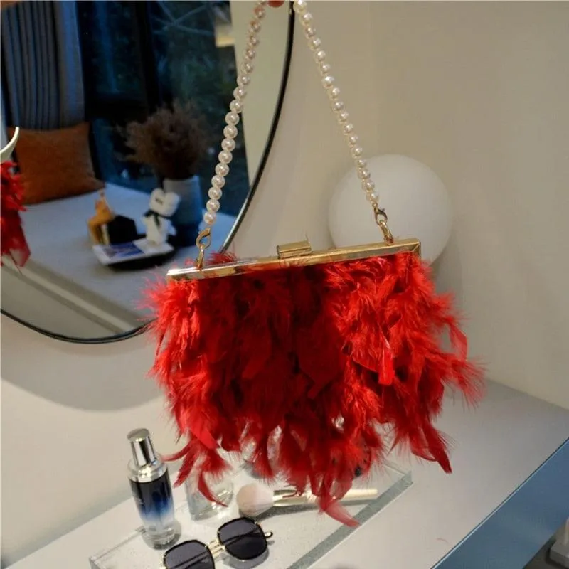 Feathers and Pearls Handbag