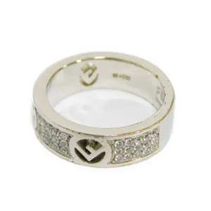 FENDI Ring F is S No. 10 Zirconia Silver Logo Clear 8AG929 6DM F0GGH Women's Accessories Jewelry