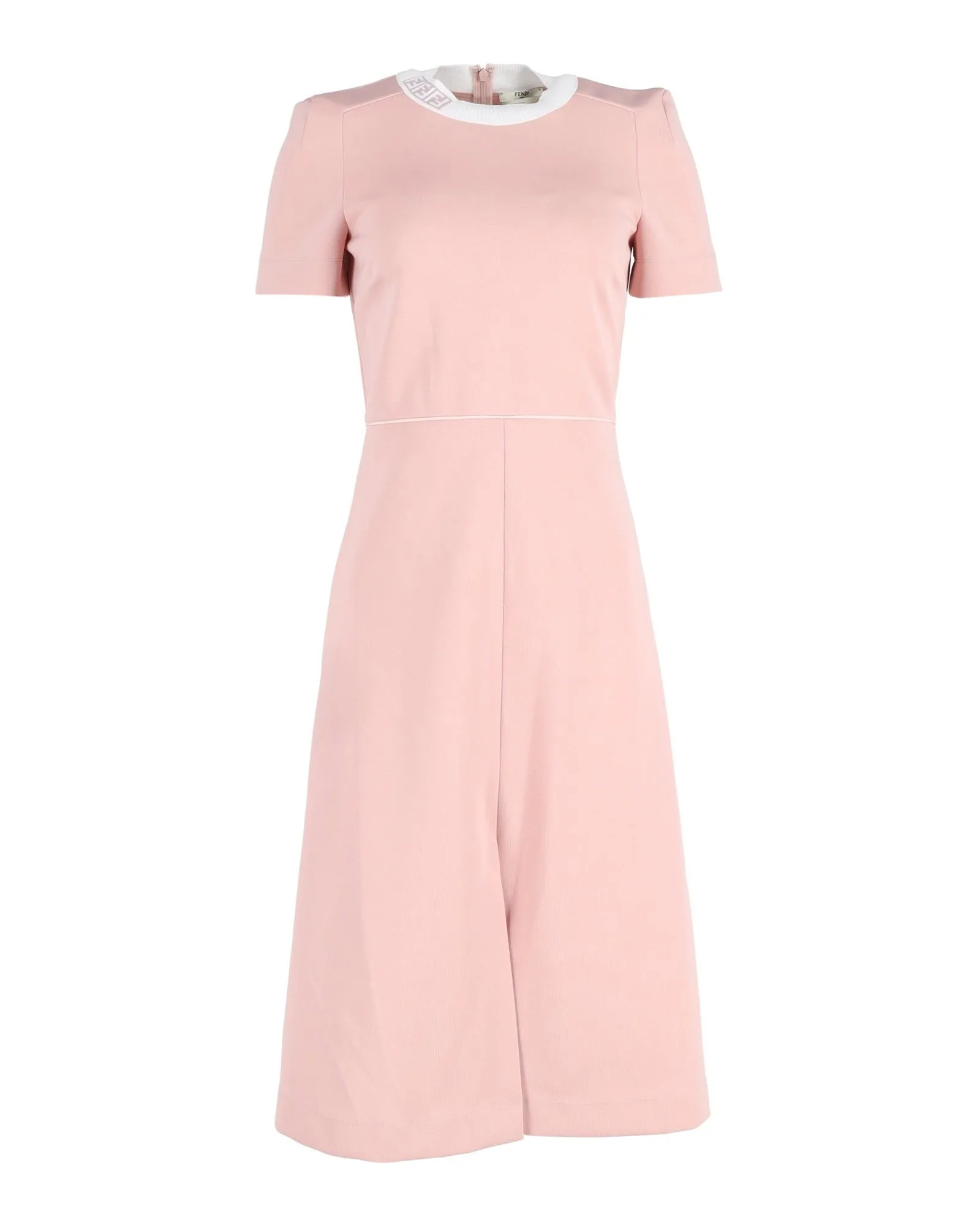 Fendi Shift Midi Dress in Dusty Pink Polyester