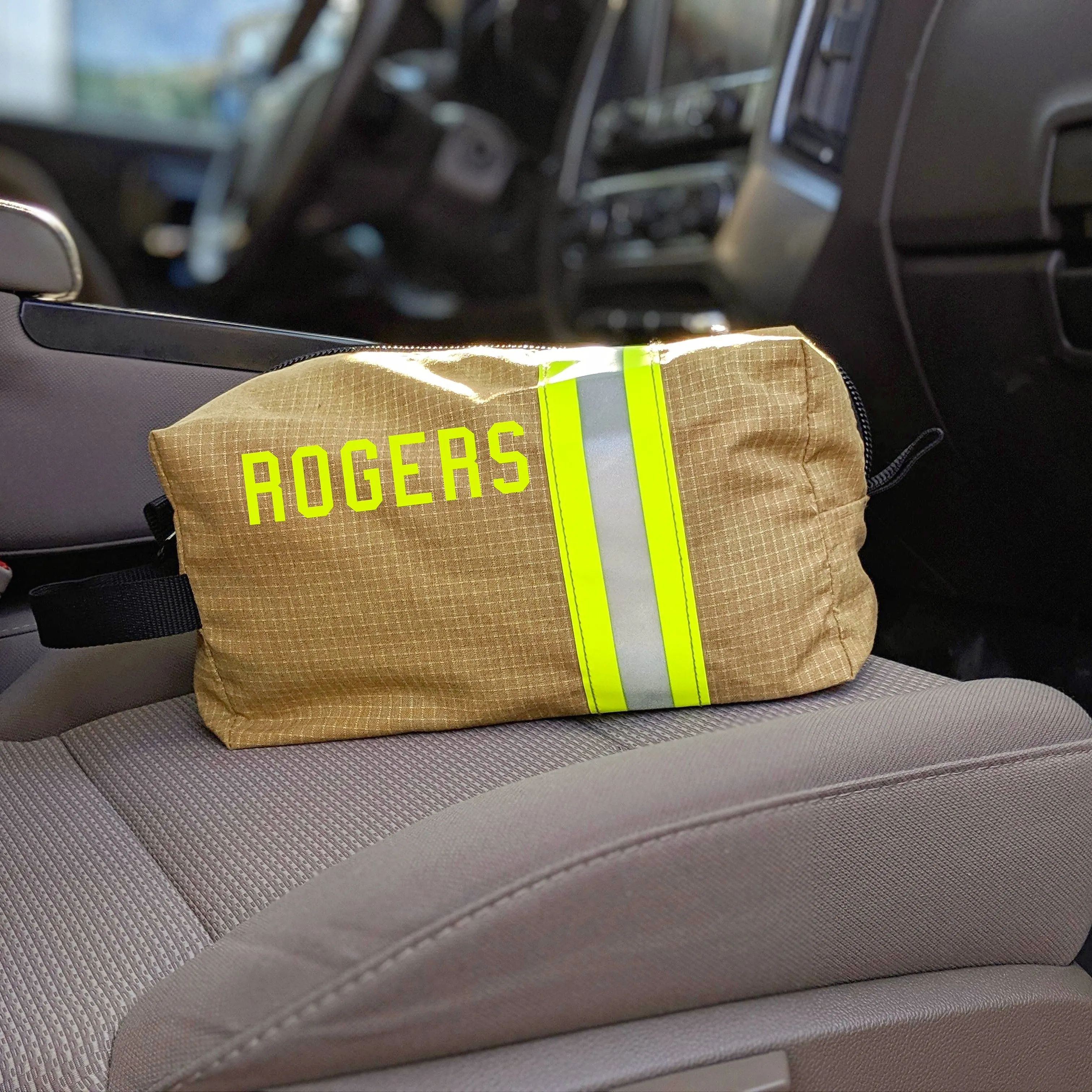 Firefighter Personalized TAN Dopp Kit Bag