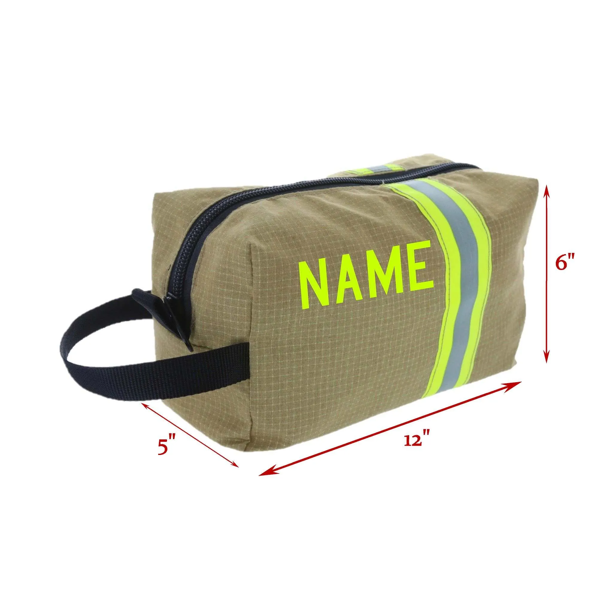 Firefighter Personalized TAN Dopp Kit Bag