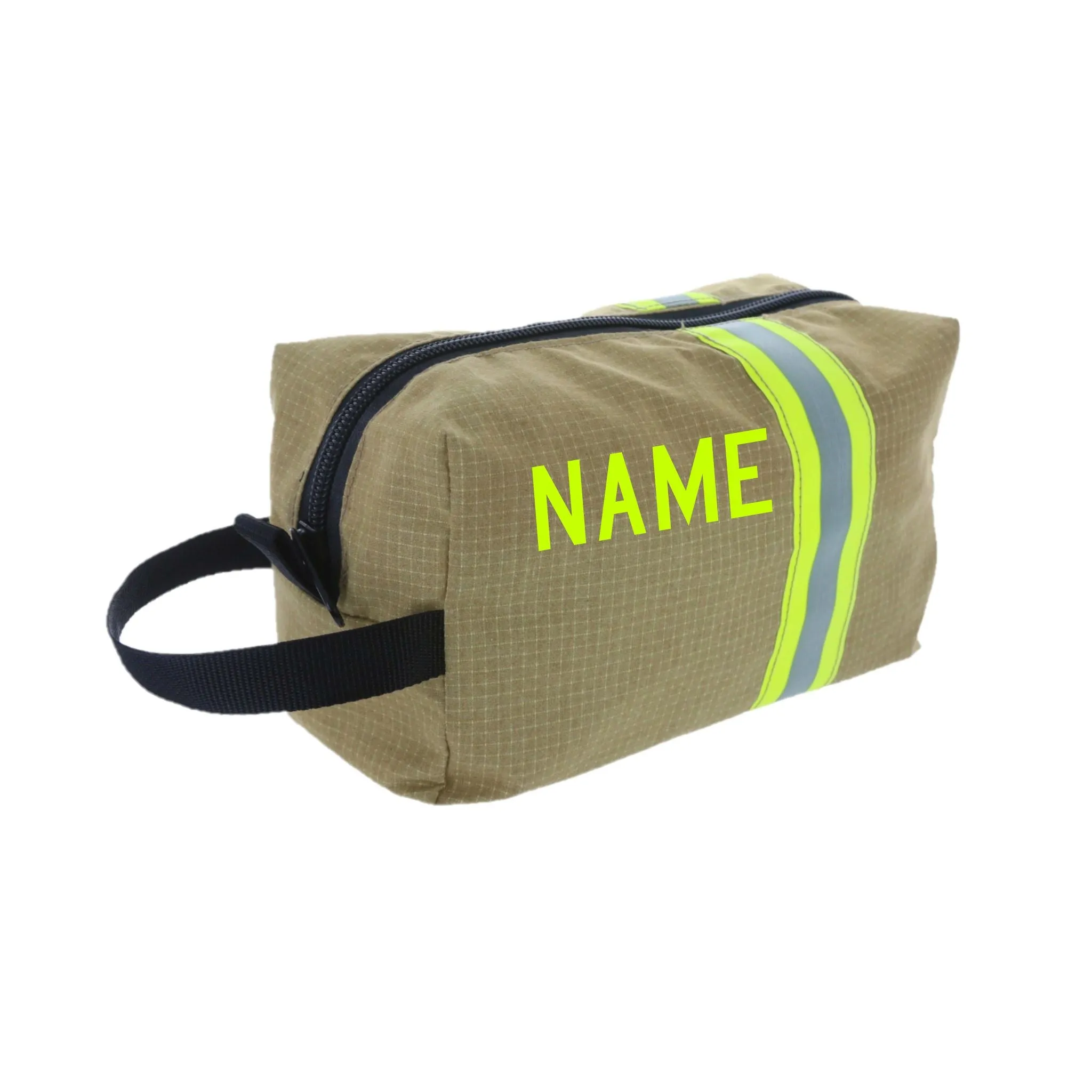 Firefighter Personalized TAN Dopp Kit Bag