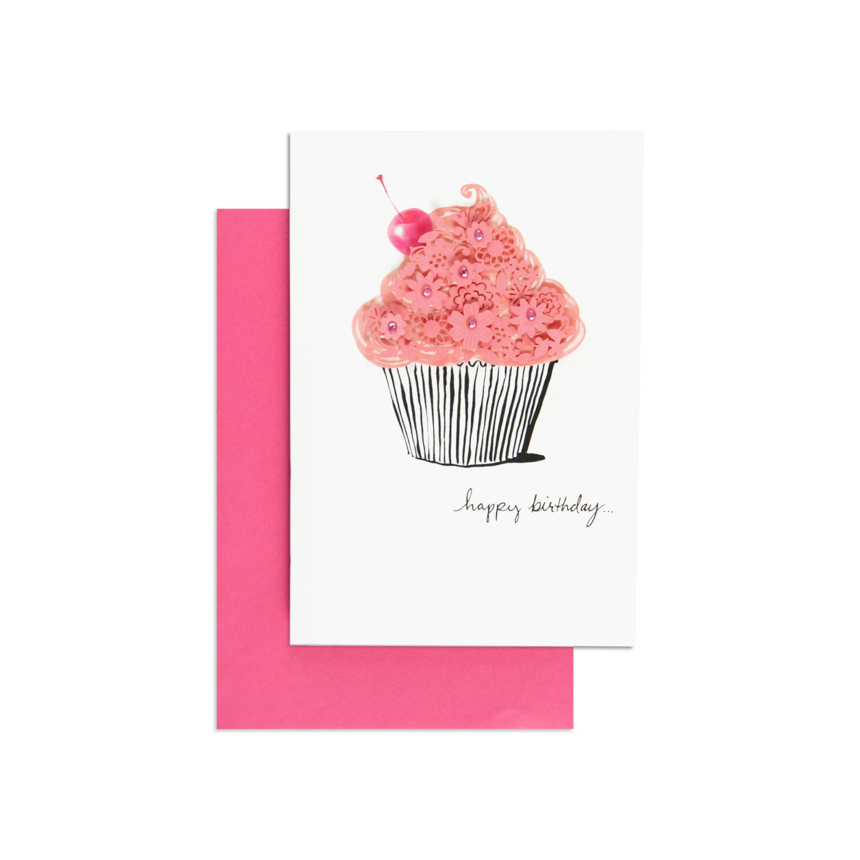 Floral Cupcake Gorgeous Birthday Card