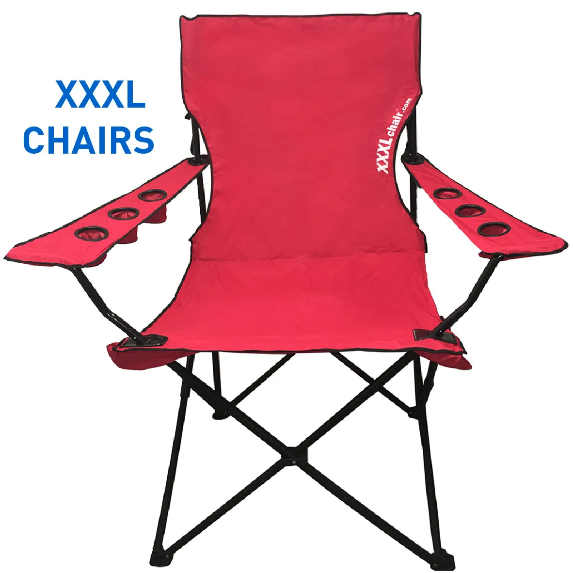 Giant Oversized Big XXXL Portable Folding Camping Beach Outdoor Chair with 6 Cup Holders! Fold Compact into Carry Bag